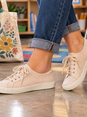 Keds Blush Pink Mesh Low Top Lace Up Sneakers Women's 5.5
